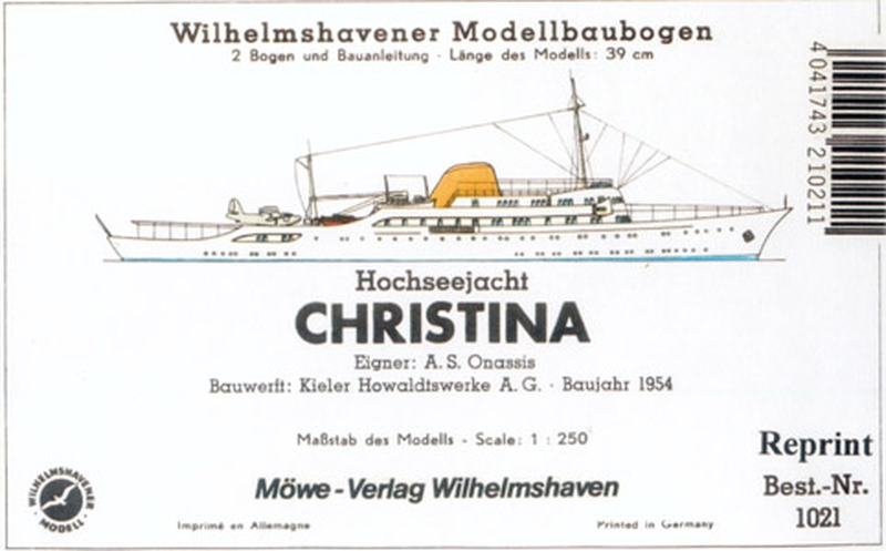 Plan Motoryacht Christina - WILHELMS